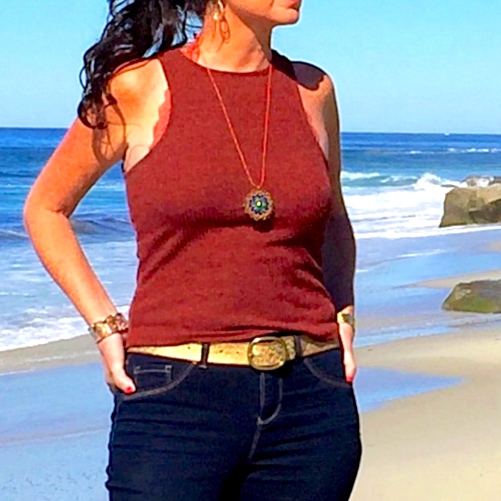 Poetry ribbed cropped sleeveless knit tank top